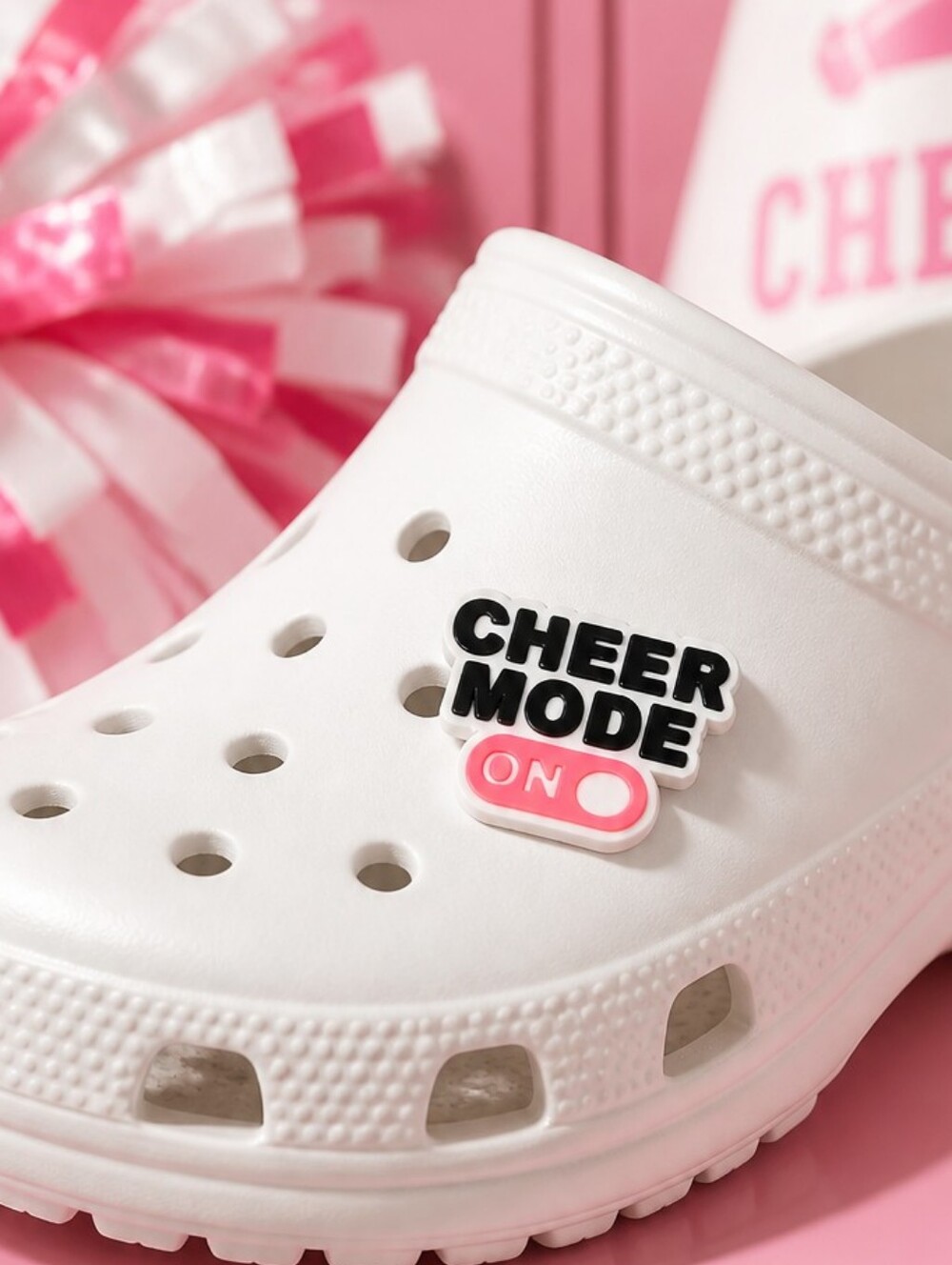 Cheer Mode On Croc Shoe Charm Cheerleader Game Day Team Spirit Jibbitz Style